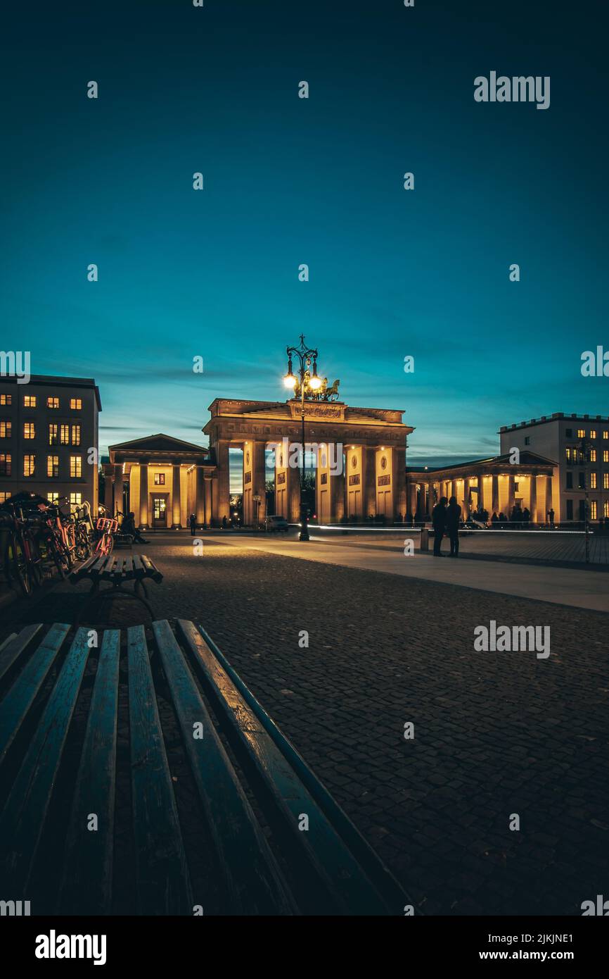 Porta di Brandenburger a Pariser Platz, Berlino, Germania Foto Stock