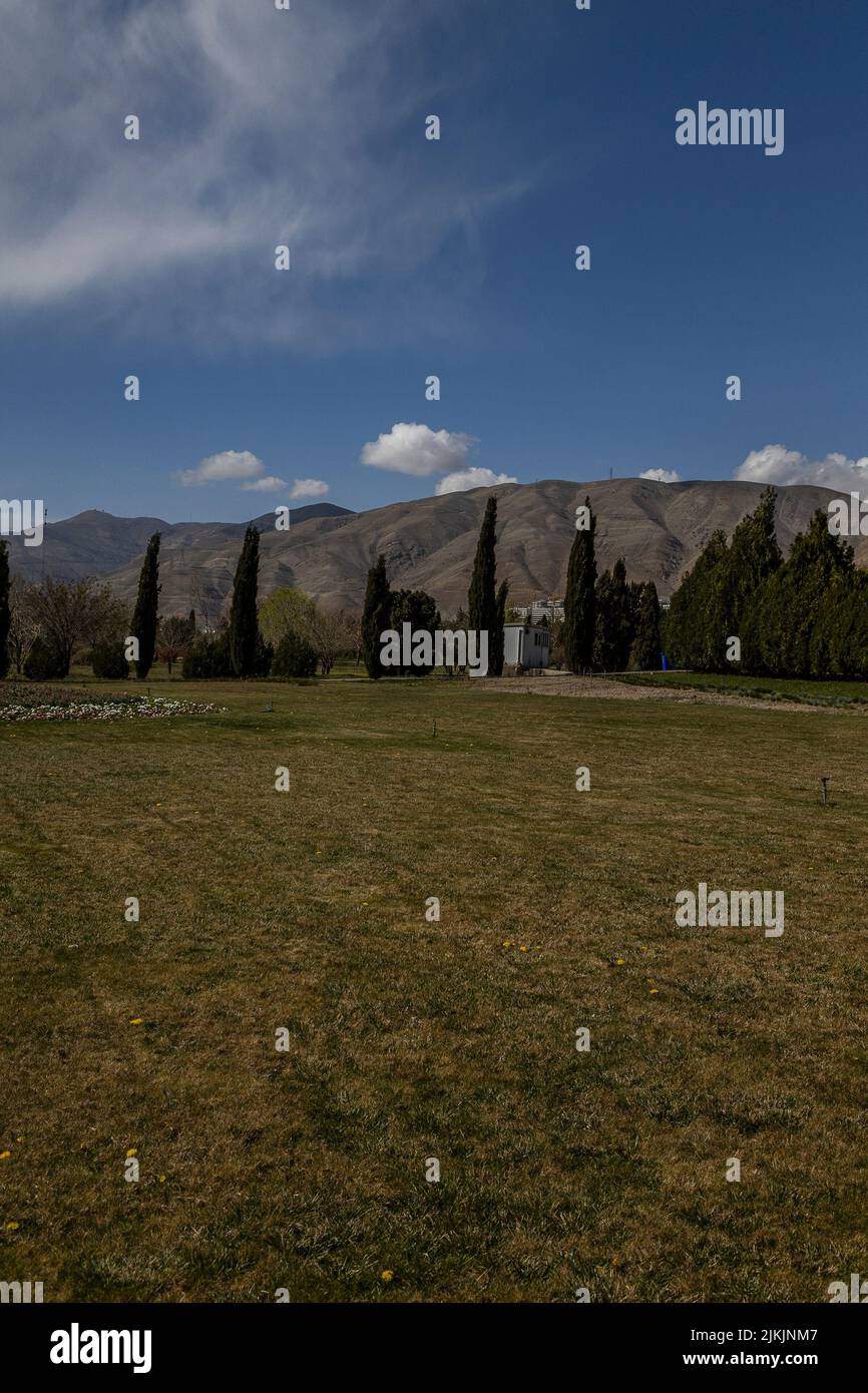 Uno scatto verticale dei giardini botanici iraniani nazionali, Teheran, Iran Foto Stock