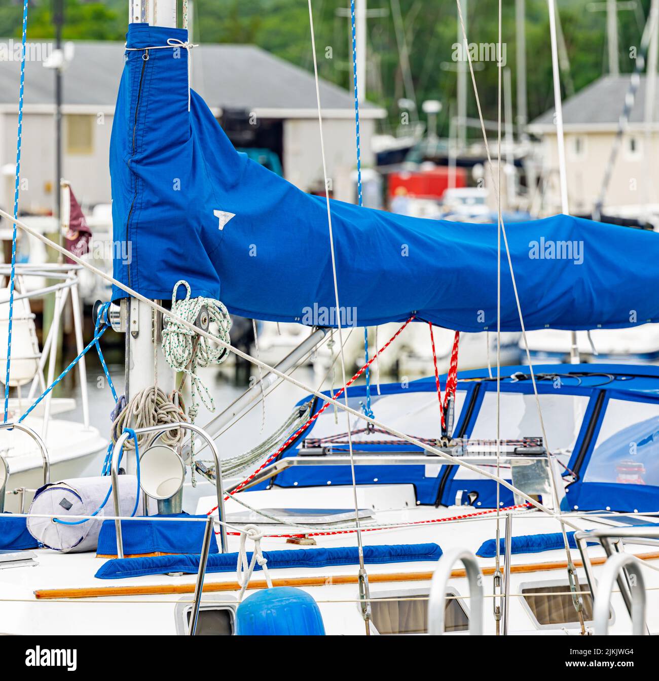 Dettaglio di una imbarcazione a vela Foto Stock