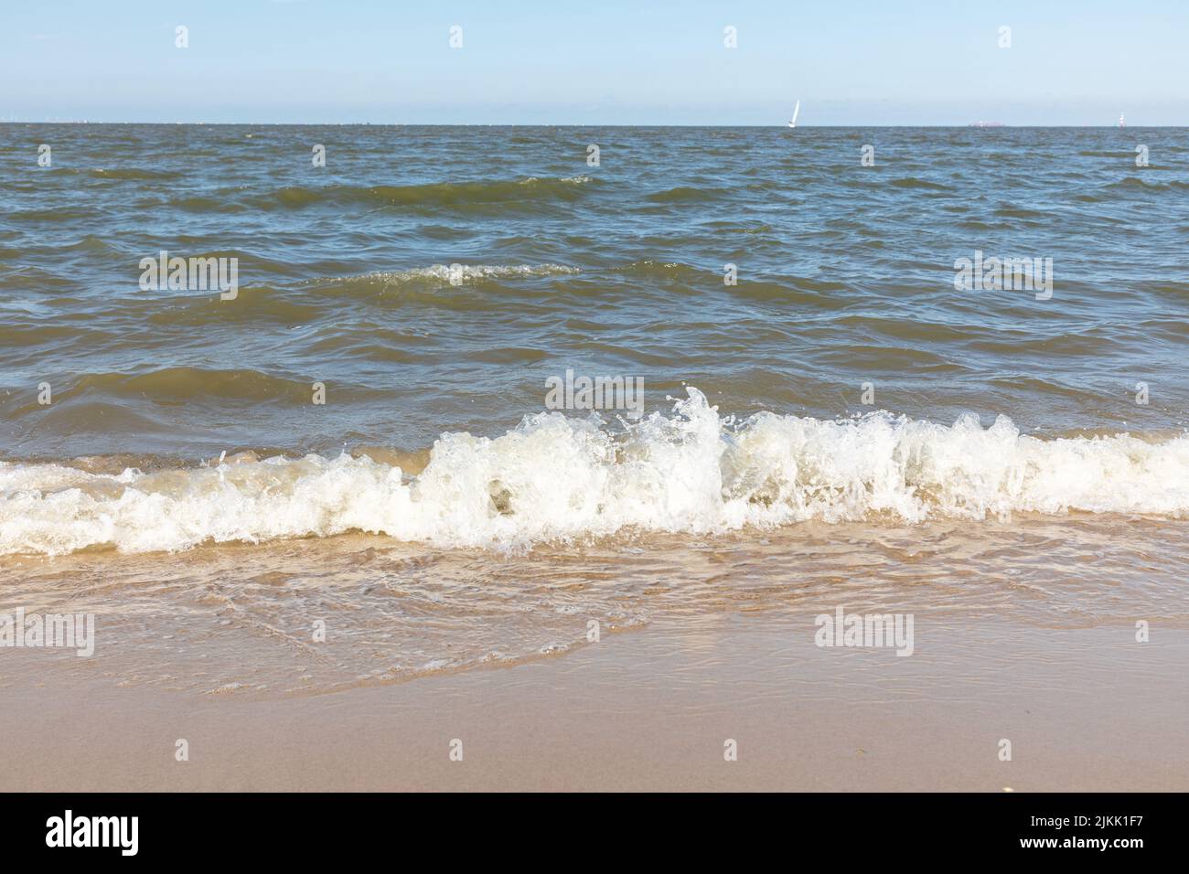 waves acqua spiaggia mare nord Foto Stock