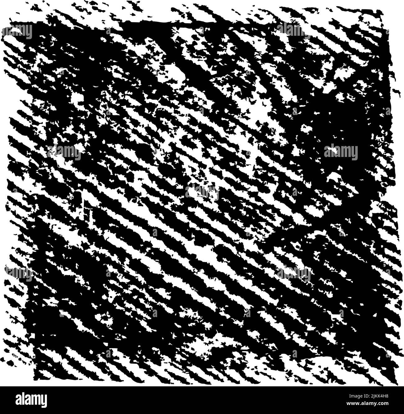 Bordo nero ruvido quadrato isolato su bianco. Illustrazione Vettoriale