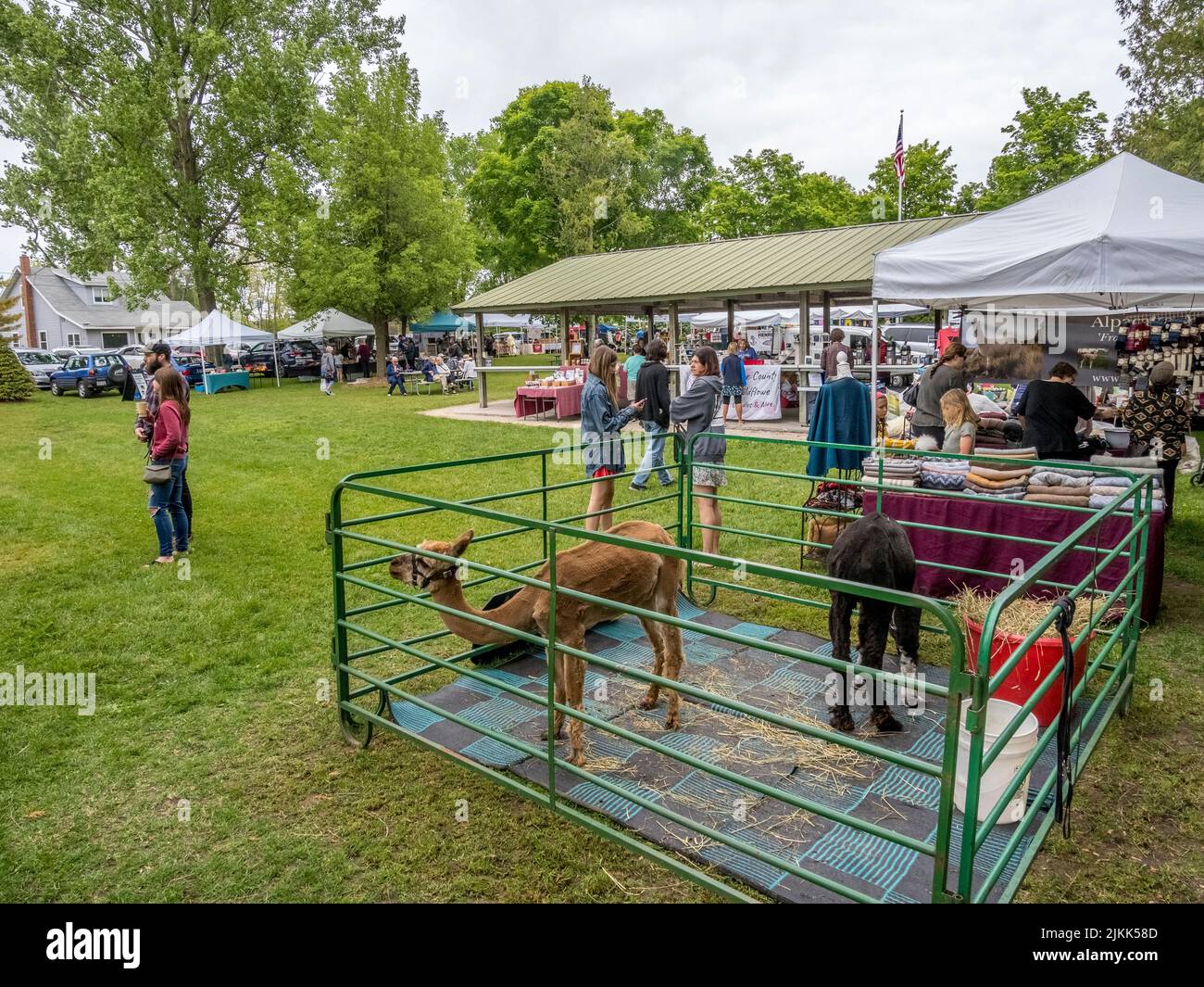 Farmers Market a Jacksonport in Door County Wisconsin USA Foto Stock