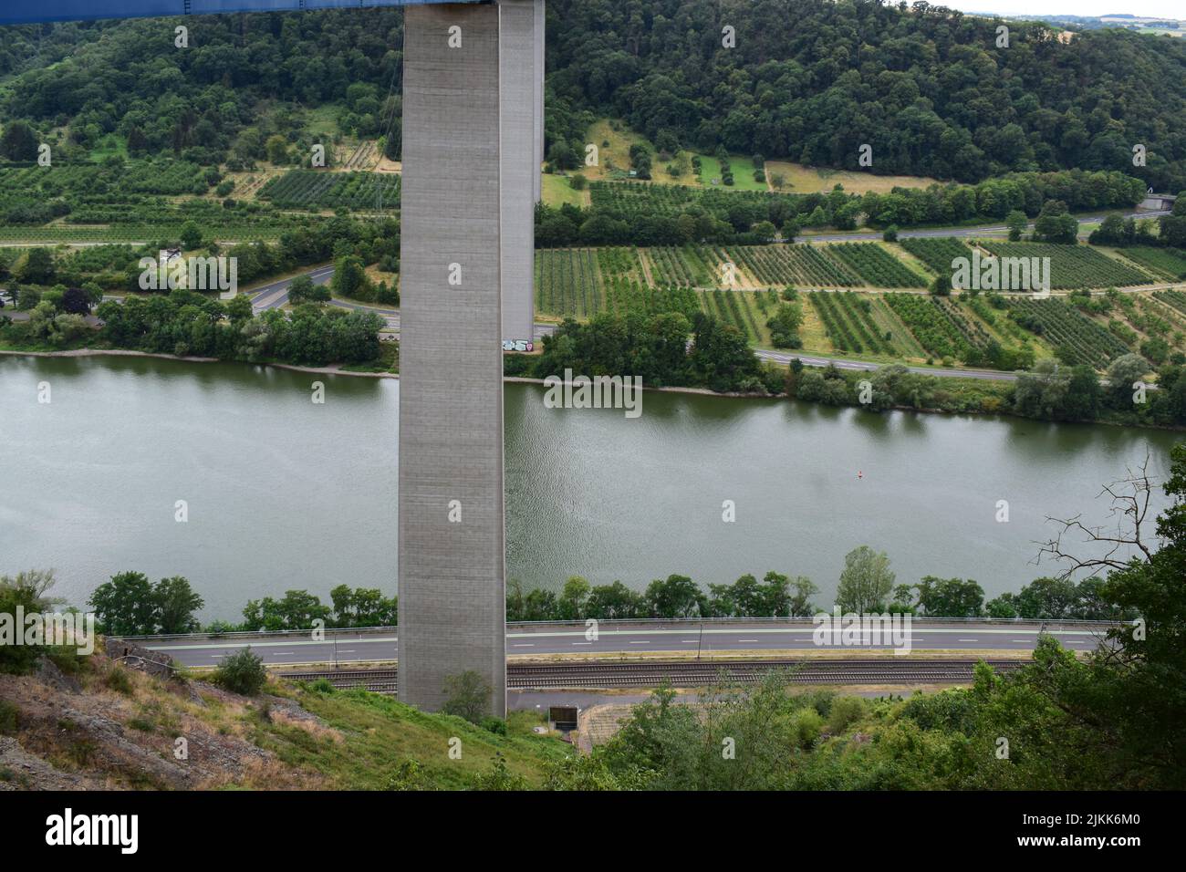 Moseltalbrücke, ponte Autobahn attraverso la valle della Mosella Foto Stock