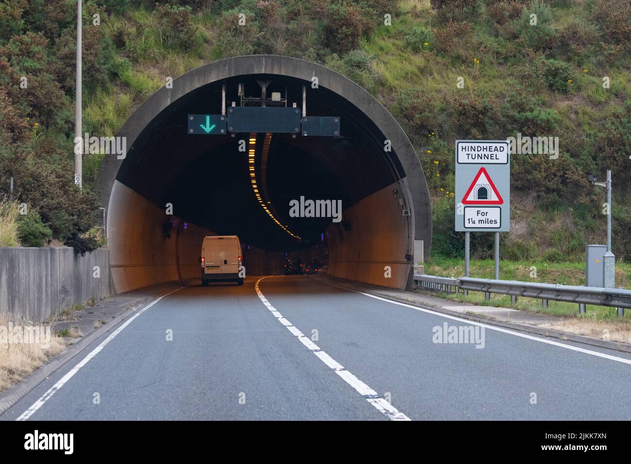 Hindhead Road tunnel, Hindhead bypass, A3 strada principale, Hindhead, Surrey, Inghilterra, Regno Unito Foto Stock