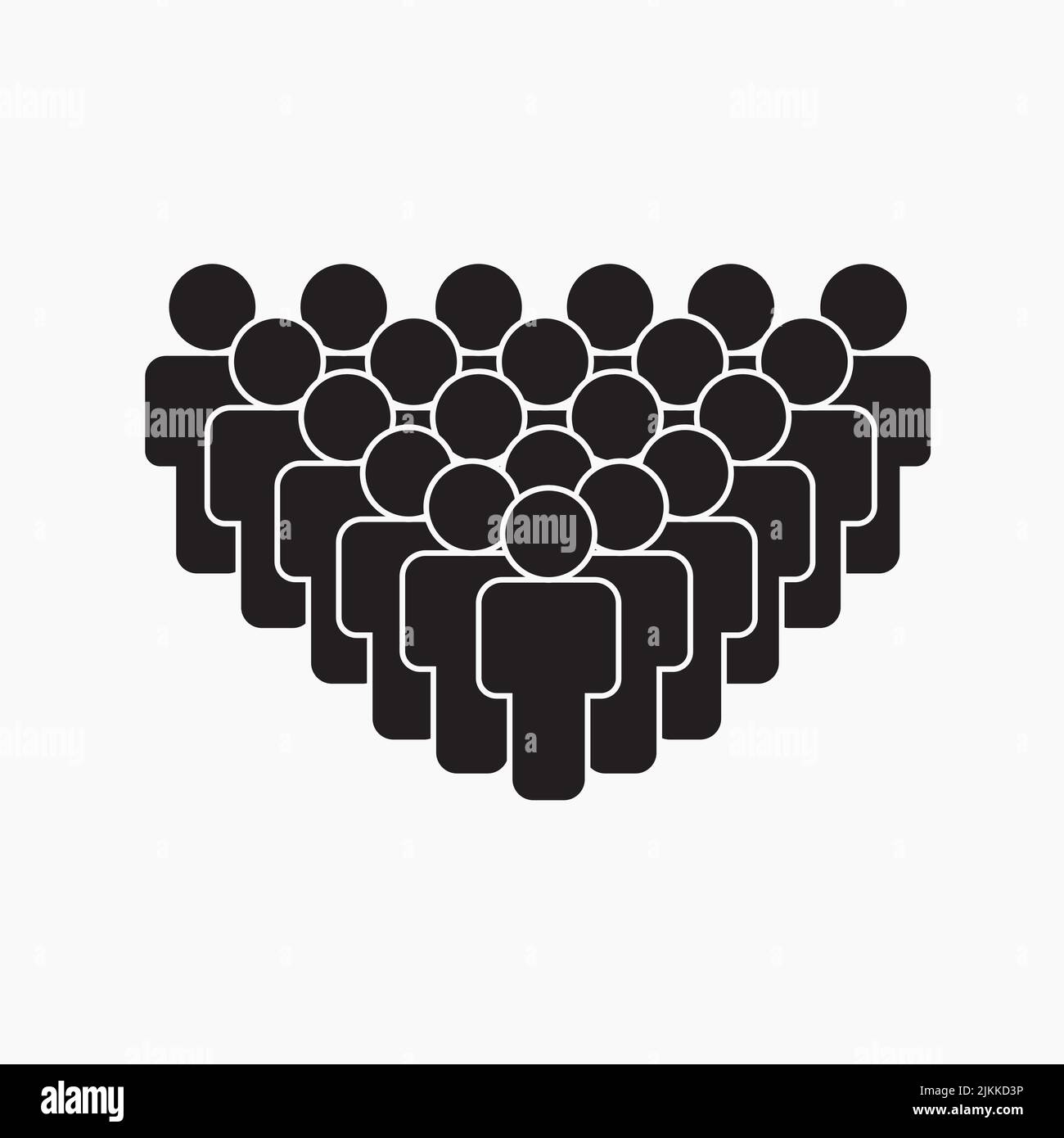 Uomo che si alza dalla folla. Il bastone figura davanti al bastone nero figure. Leader del gruppo. Concetto di differenza e individualità. Gruppo di persone i Illustrazione Vettoriale