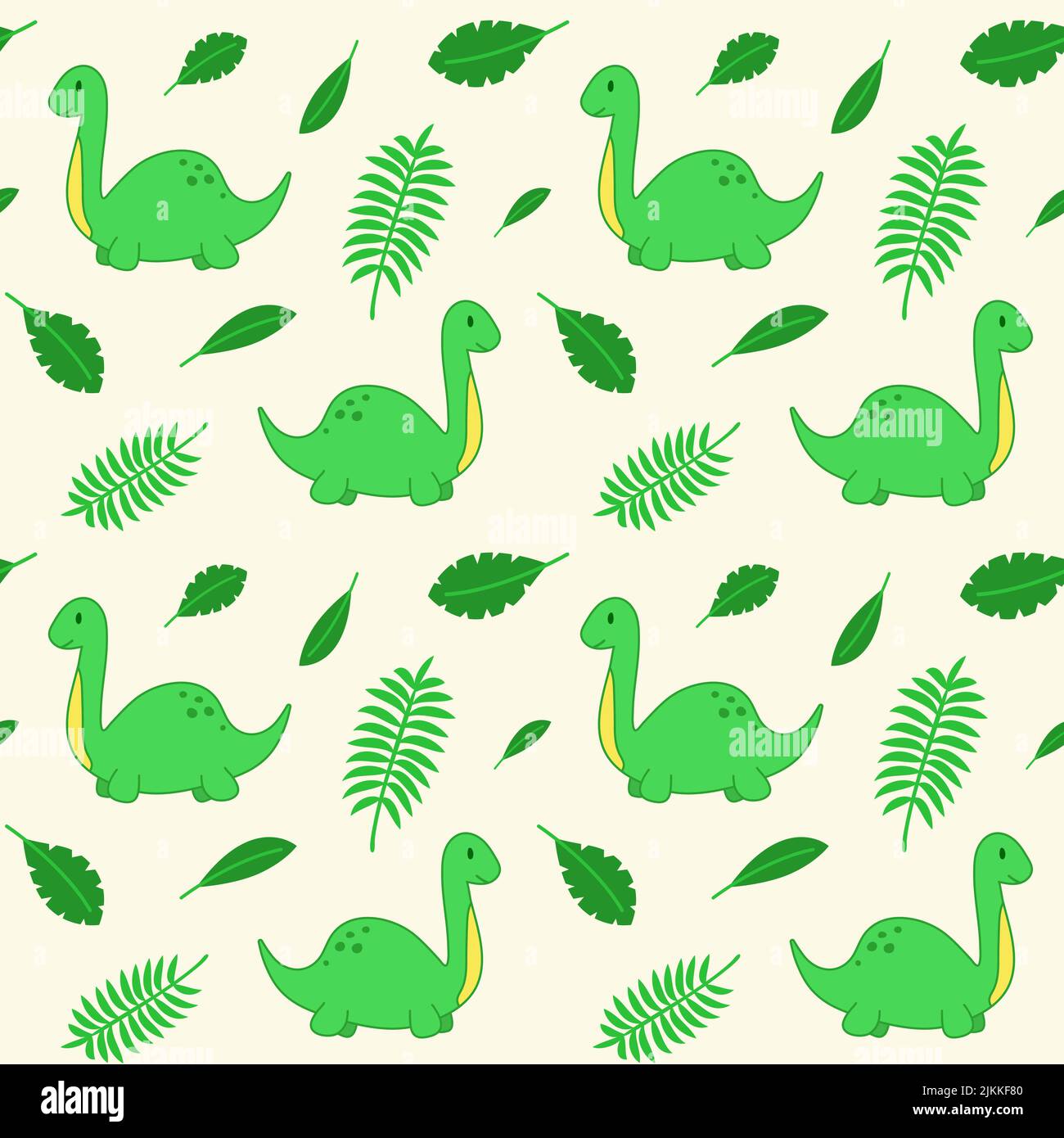 Modello senza cuciture con divertenti dinosauri cartoni animati. Stampa carina per i vestiti dei bambini, tessuti, arredamento stanza del vivaio. Sfondo bambino per tessuto, cartolina Illustrazione Vettoriale