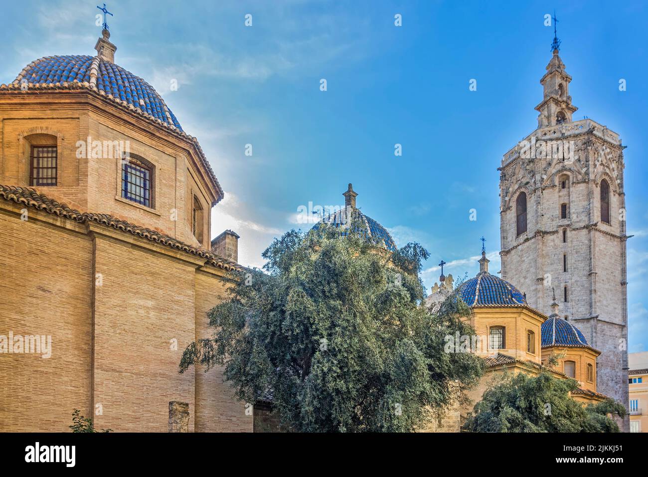 Il Miguelete campanile della cattedrale, Valencia, Spagna Foto Stock
