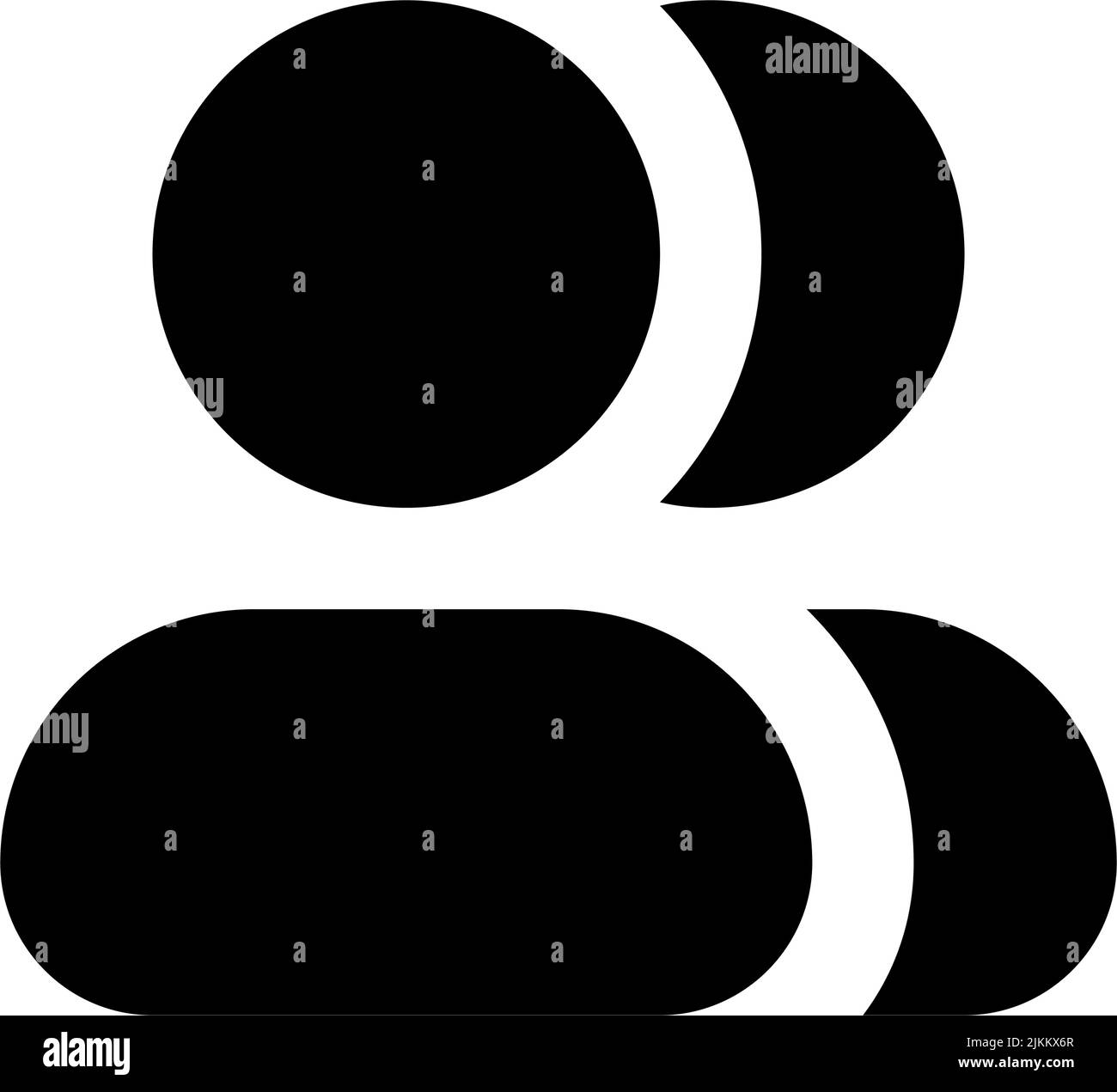 Gruppo di contatti icona interfaccia utente con glifo nero Illustrazione Vettoriale