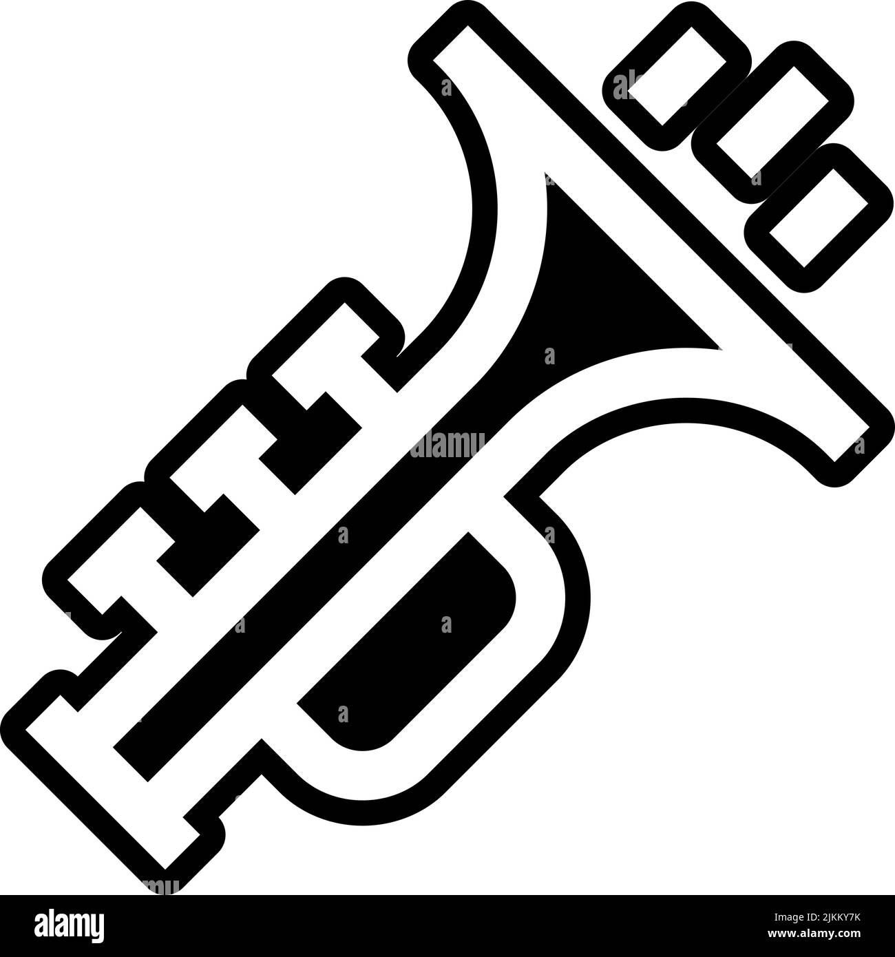 icona a tromba immagine vettoriale nera. Illustrazione Vettoriale