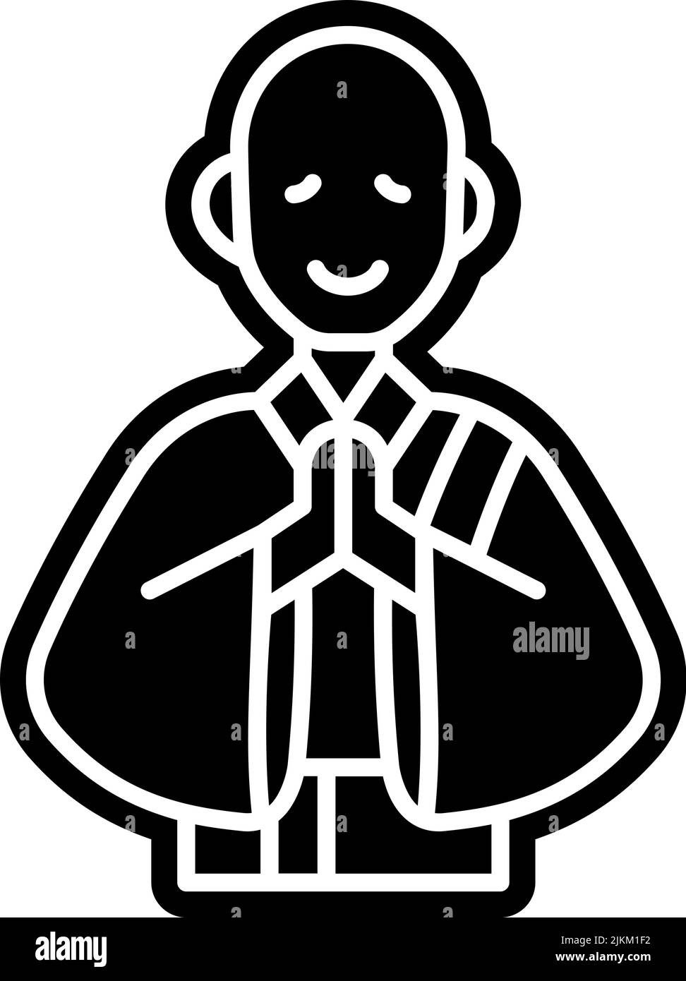 icona buddha immagine vettoriale nera. Illustrazione Vettoriale