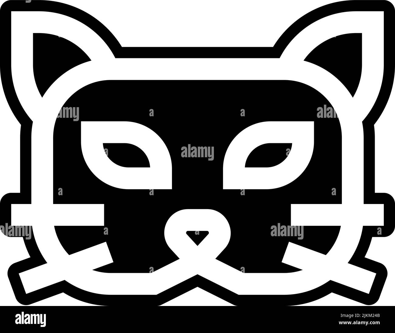 immagine vettoriale nera dell'icona della maschera cat. Illustrazione Vettoriale