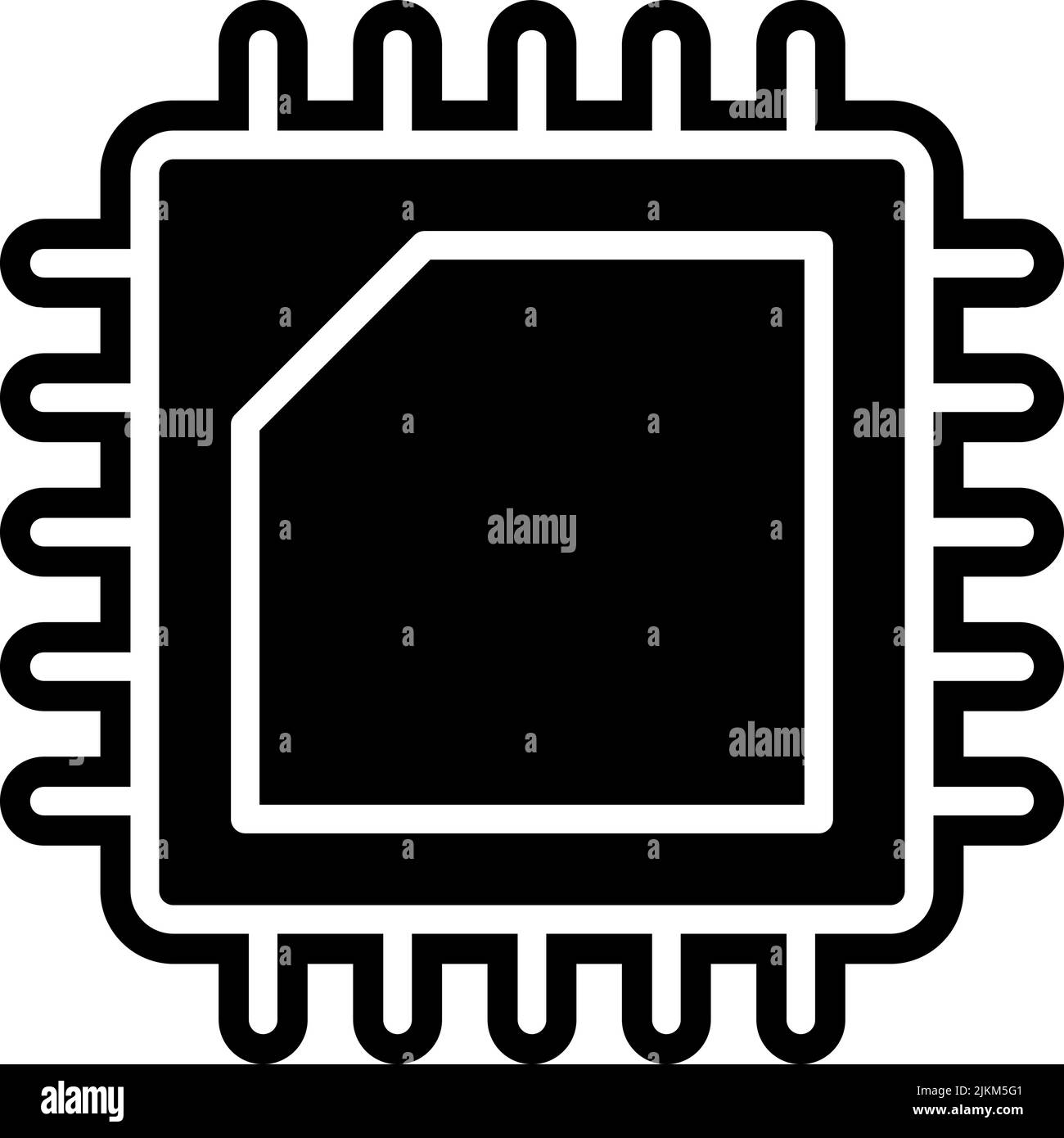 icona del processore immagine vettoriale nera. Illustrazione Vettoriale