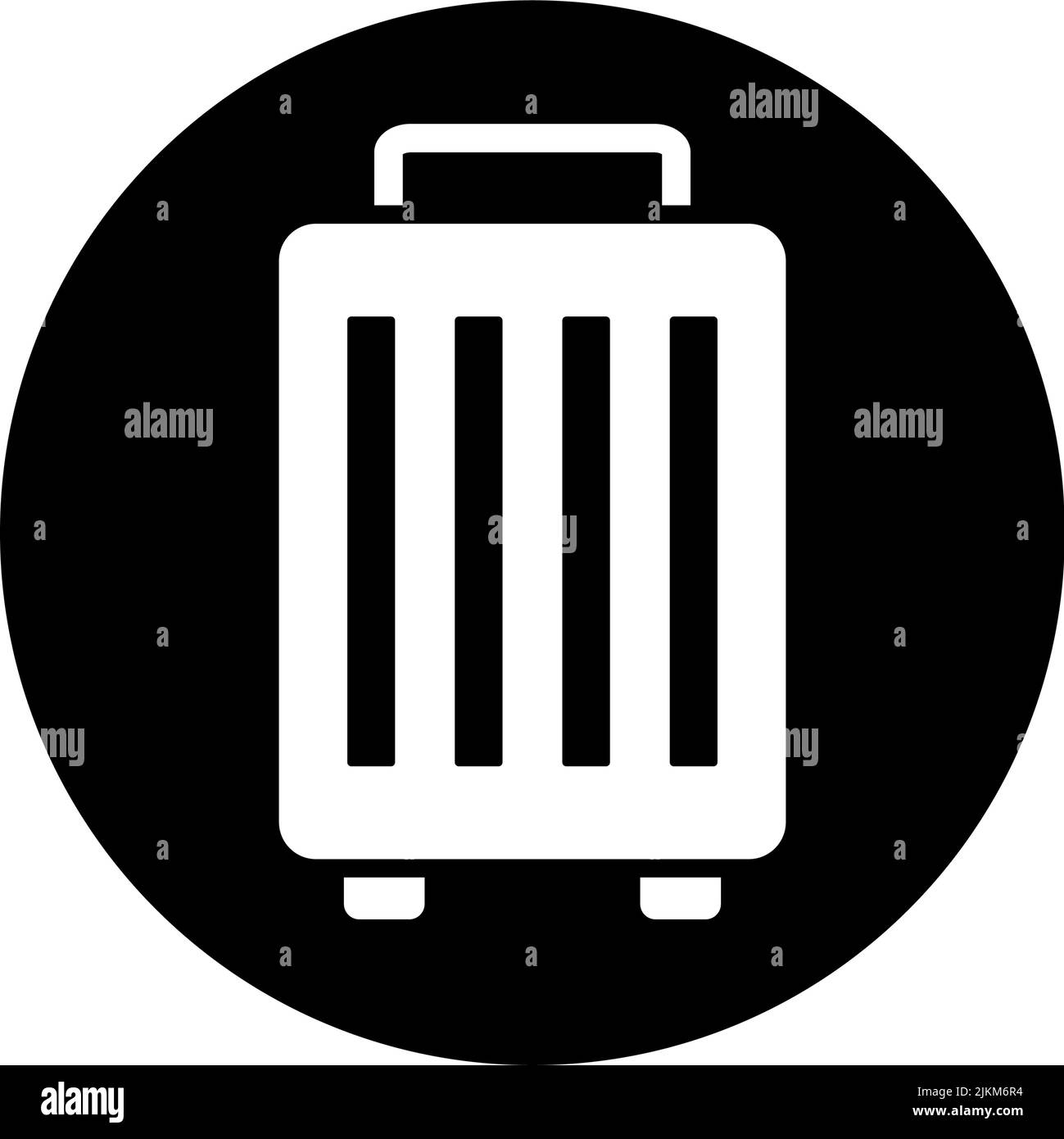 Icona valigia rotonda. Bagagli. Borsa da viaggio. Vettore modificabile. Illustrazione Vettoriale