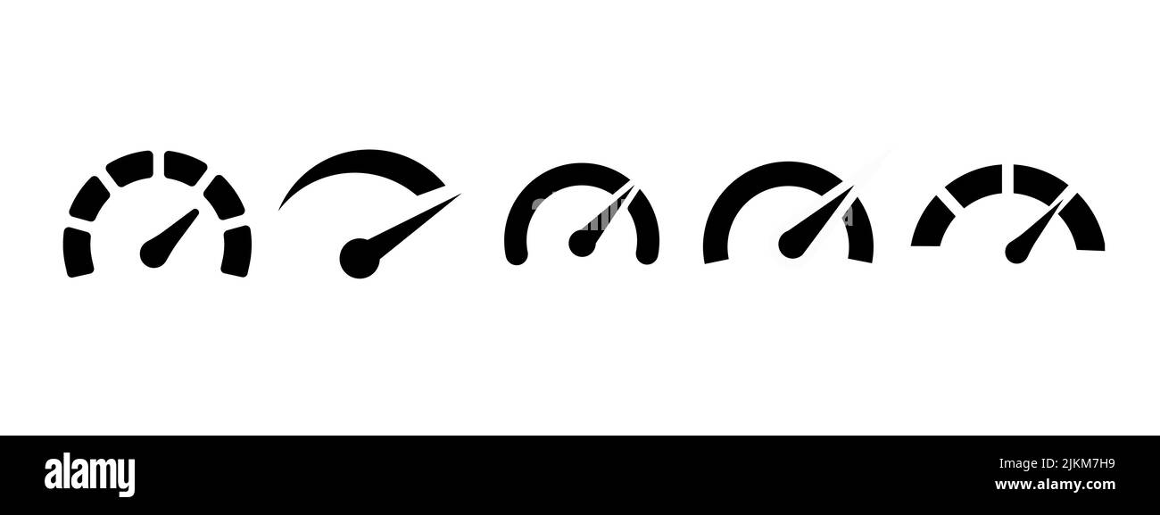 Icone di impostazione dei tachimetri. Illustrazione vettoriale Illustrazione Vettoriale