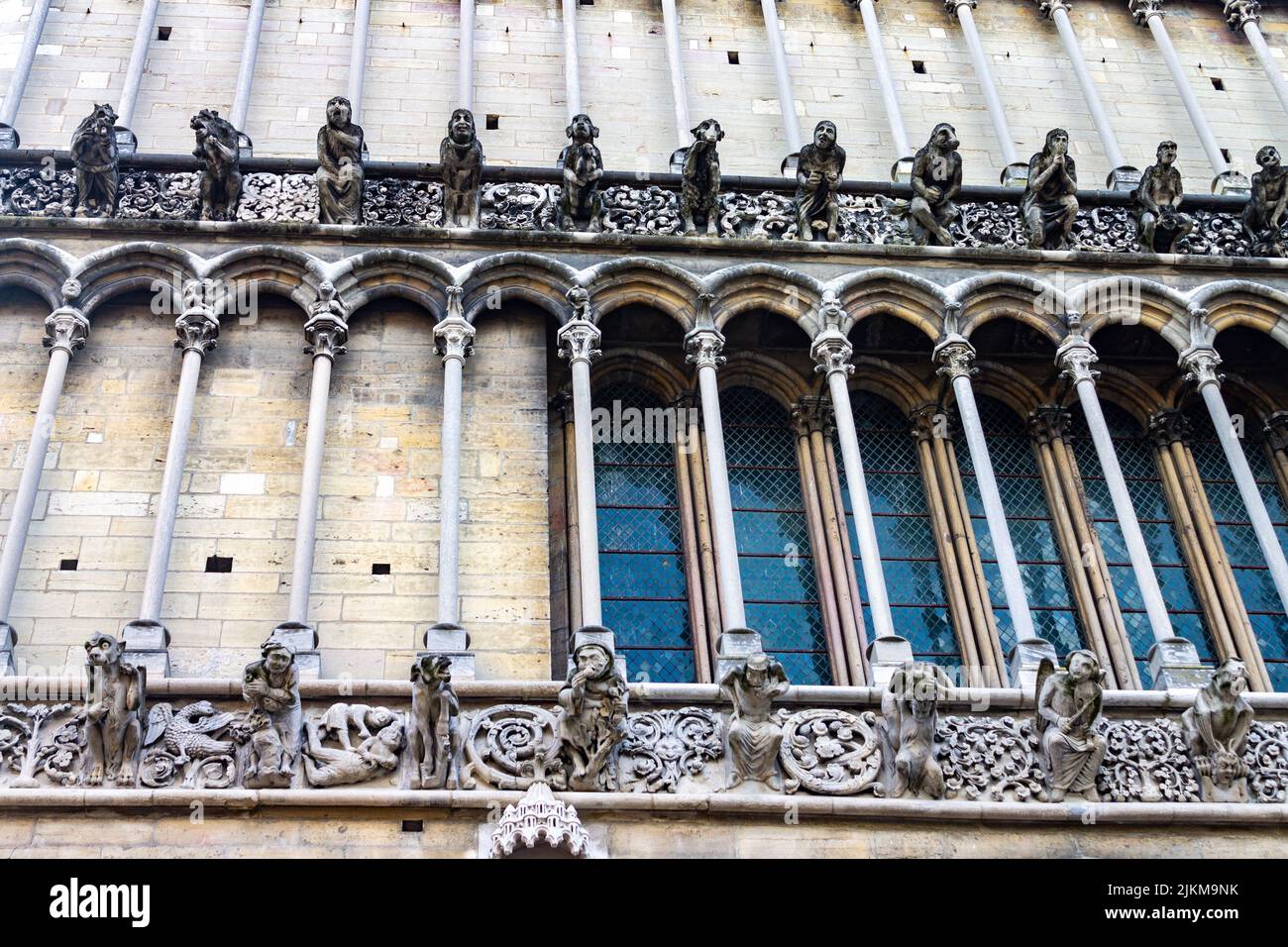 I bellissimi dettagli architettonici della Chiesa di Notre Dame di Digione. Foto Stock