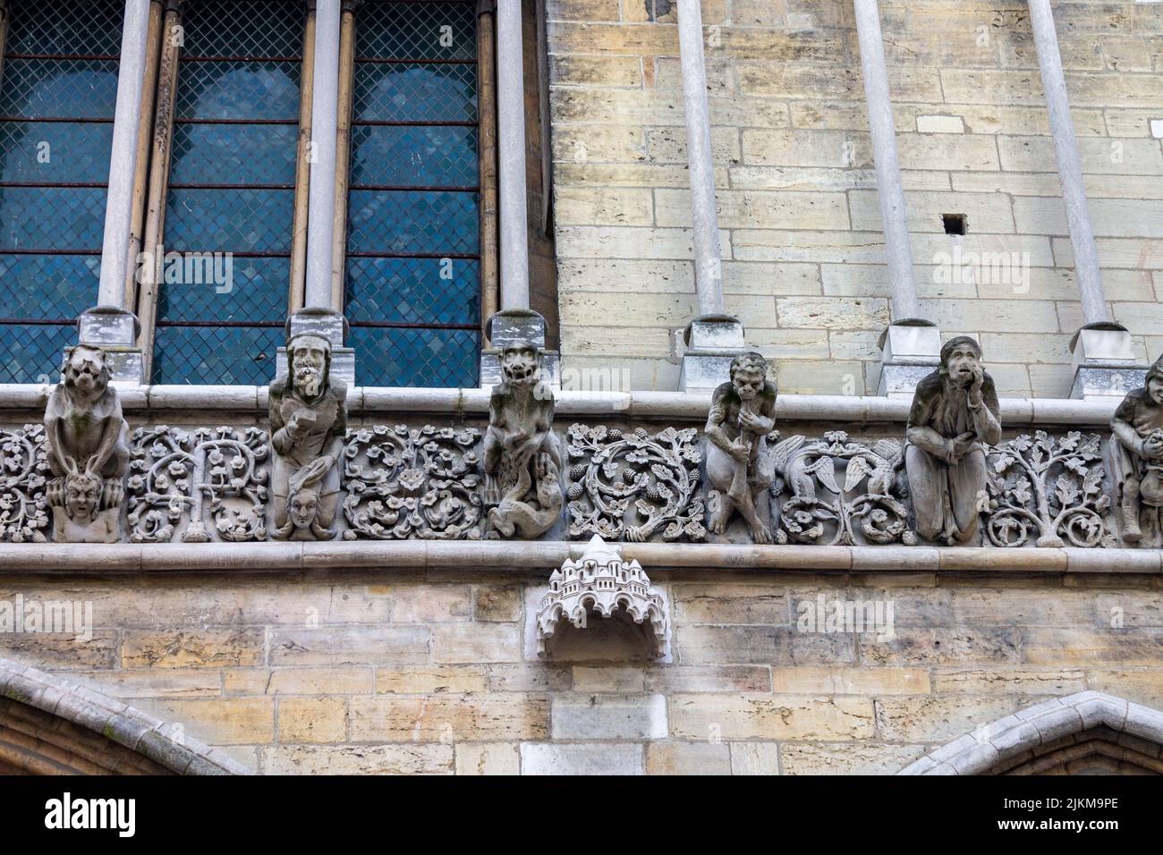 I bellissimi dettagli architettonici della Chiesa di Notre Dame di Digione. Foto Stock