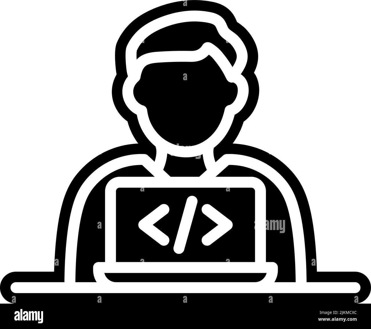 icona programmatore immagine vettoriale nera. Illustrazione Vettoriale