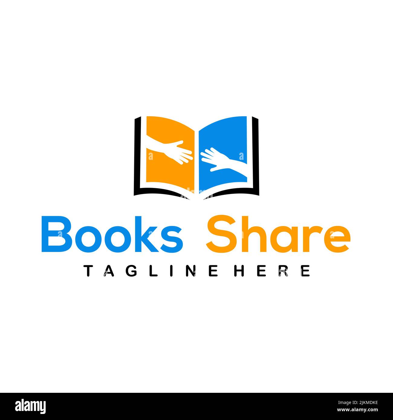 Book Share logo design idea creativa Illustrazione Vettoriale