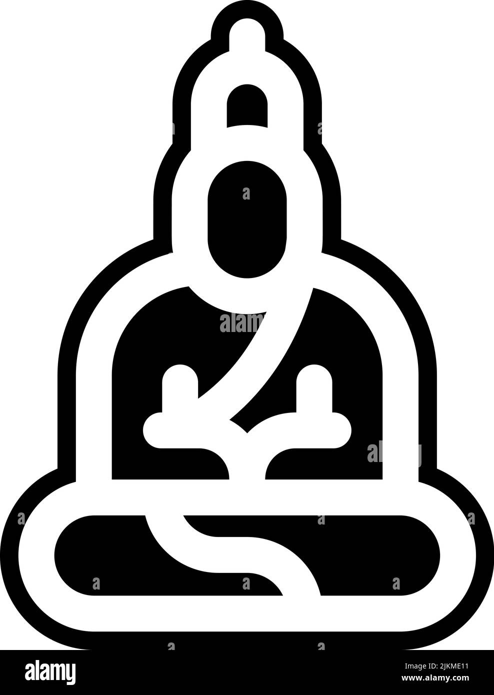 icona buddha immagine vettoriale nera. Illustrazione Vettoriale
