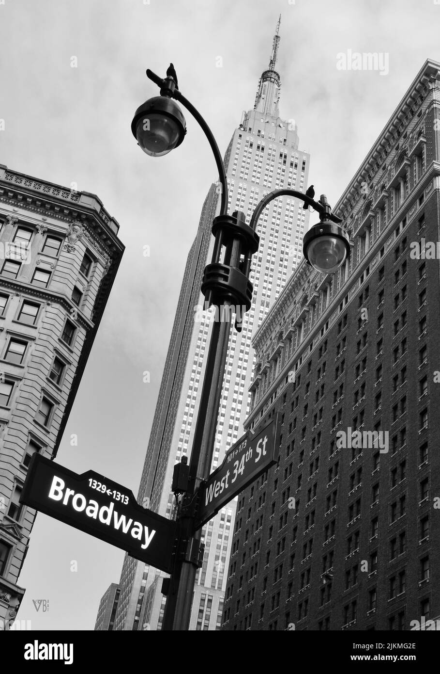 Broadway, Empire state Building Foto Stock