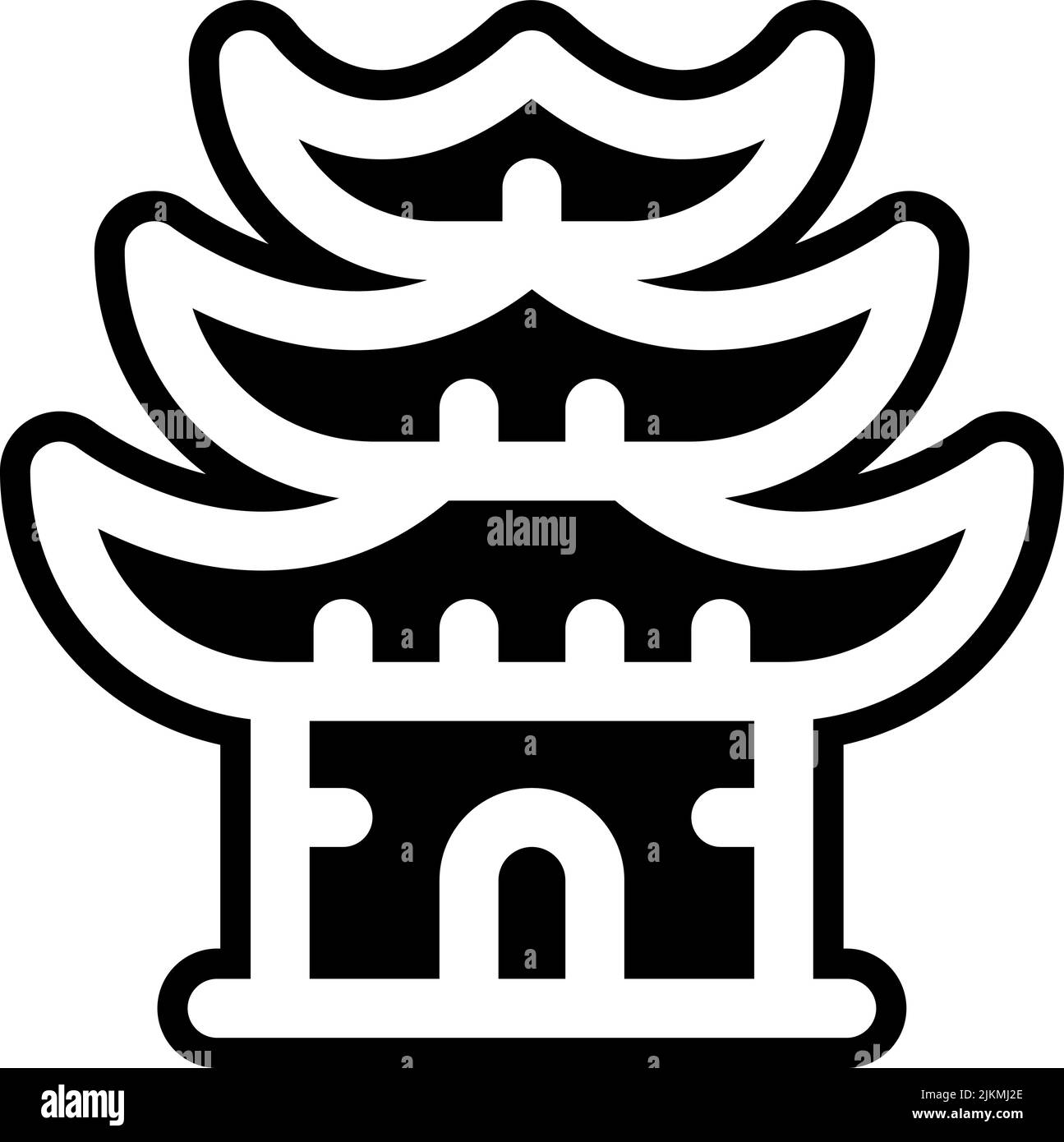 icona pagoda immagine vettoriale nera. Illustrazione Vettoriale