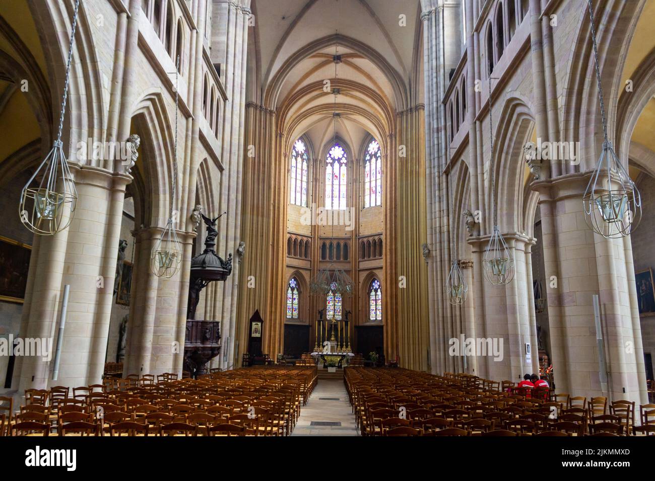 Il coro della storica Cattedrale di Saint-Benigne de Dijon. Francia. Foto Stock