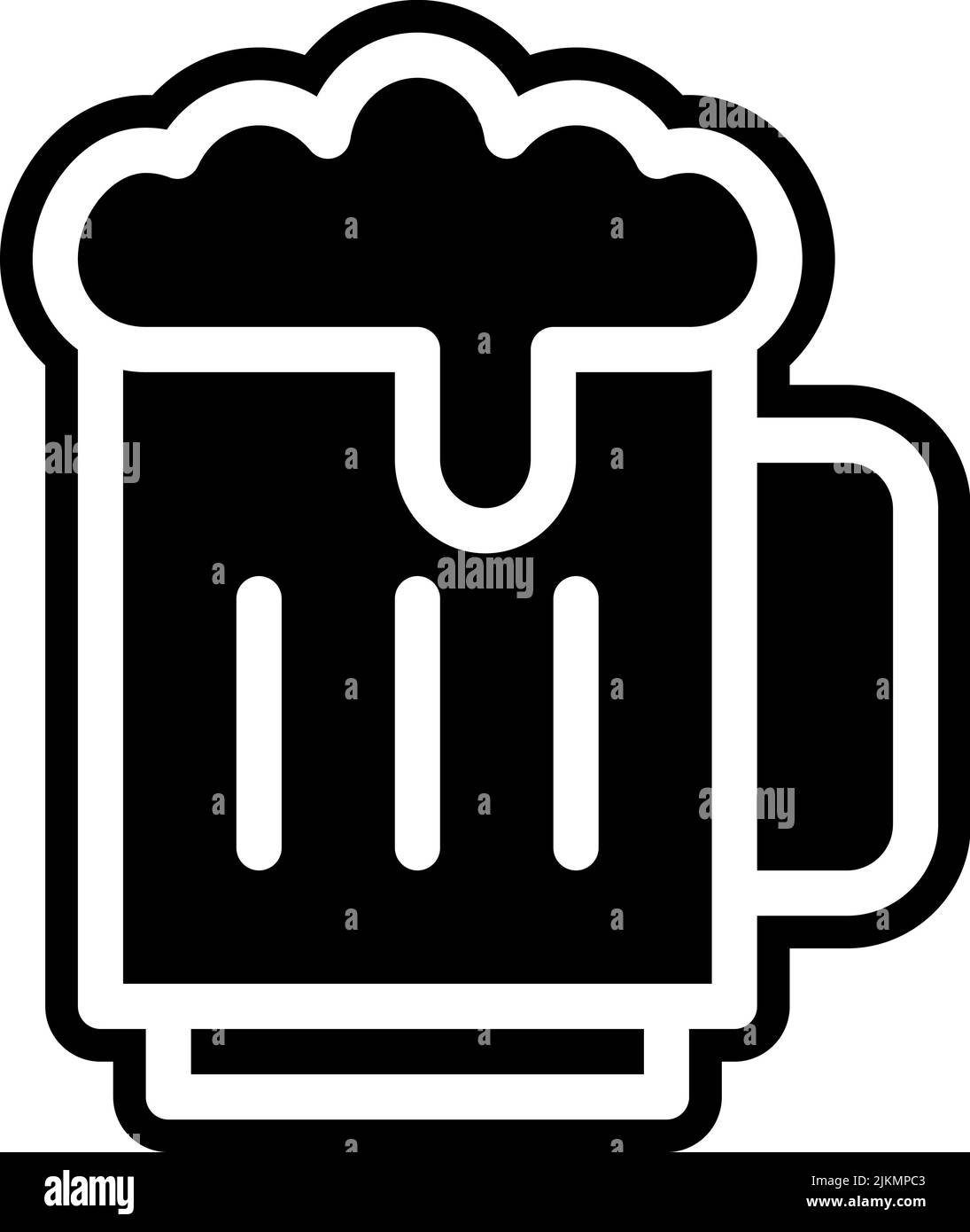 immagine vettoriale nera dell'icona della birra. Illustrazione Vettoriale