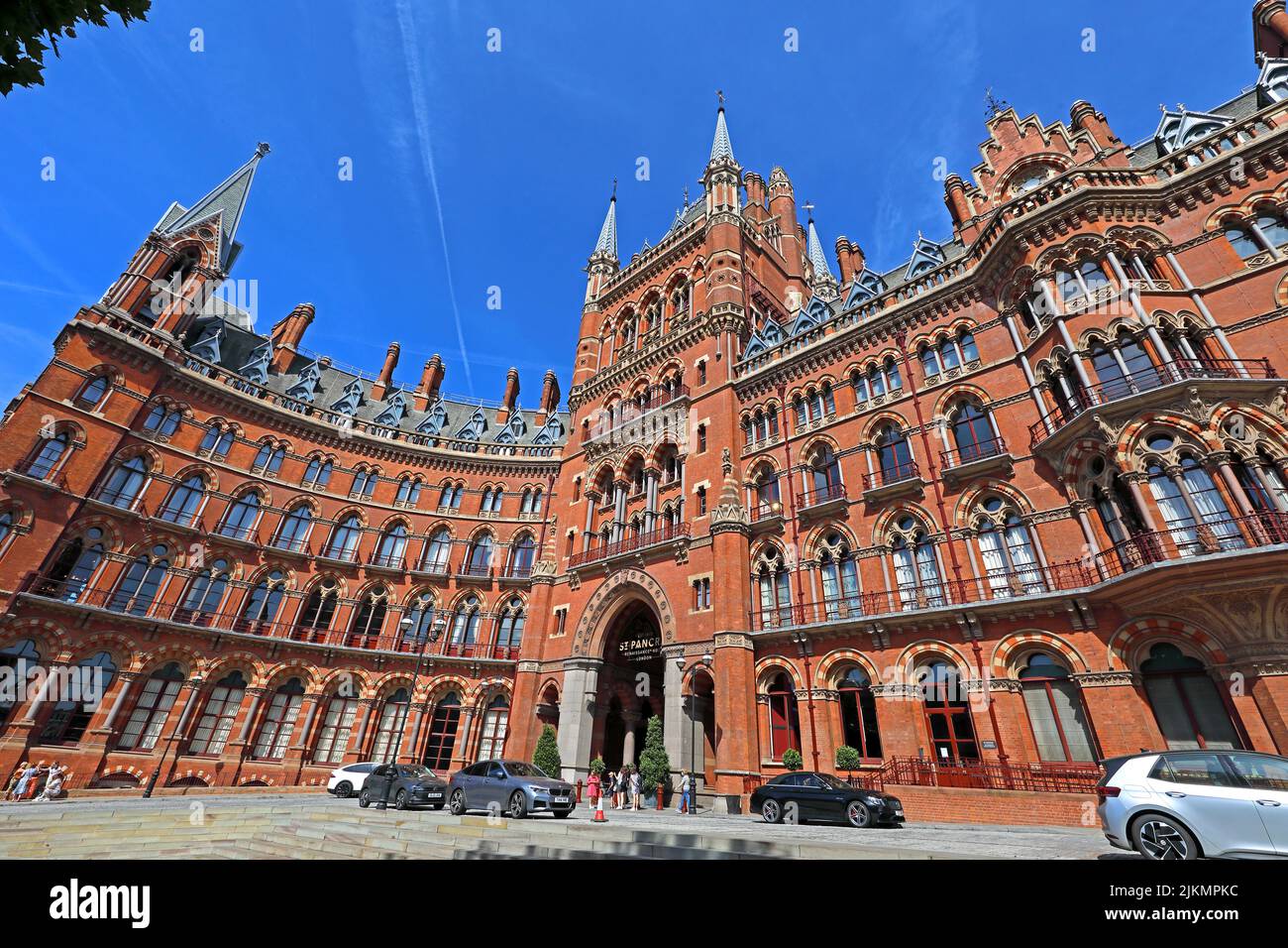 Spettacolare architettura vittoriana presso l'hotel St Pancras Renaissance Station e l'hotel London, England, UK, NW1 2AR Foto Stock