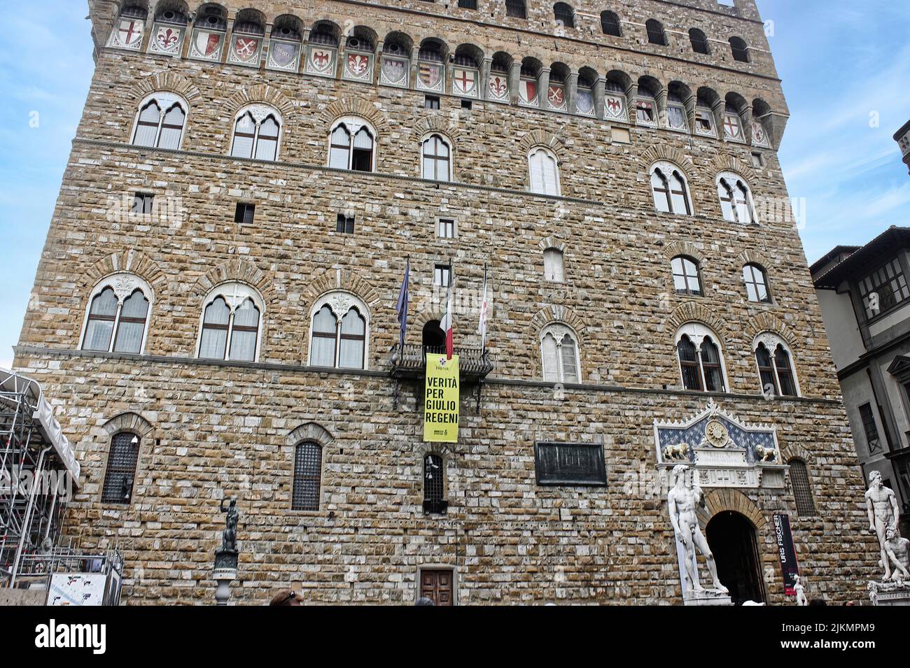 Il Palazzo Vecchio (Palazzo Vecchio o Palazzo della Signoria), Firenze - Italia. Foto Stock
