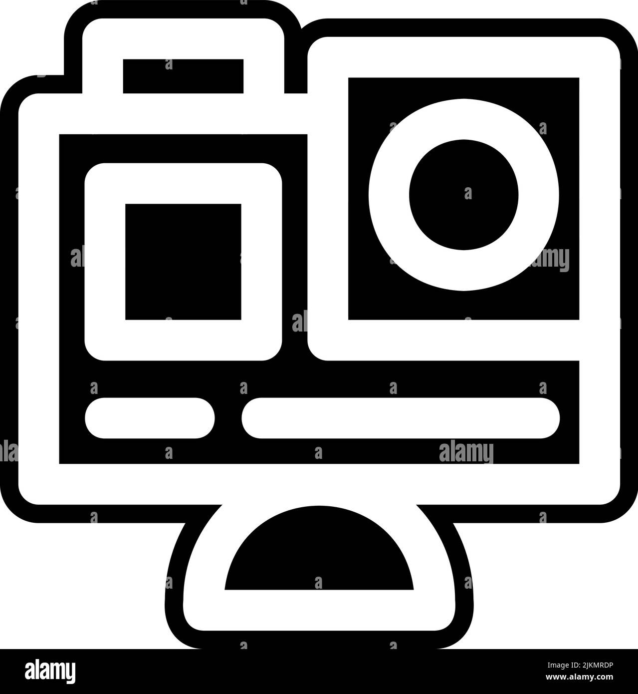 icona gopro immagine vettoriale nera. Illustrazione Vettoriale