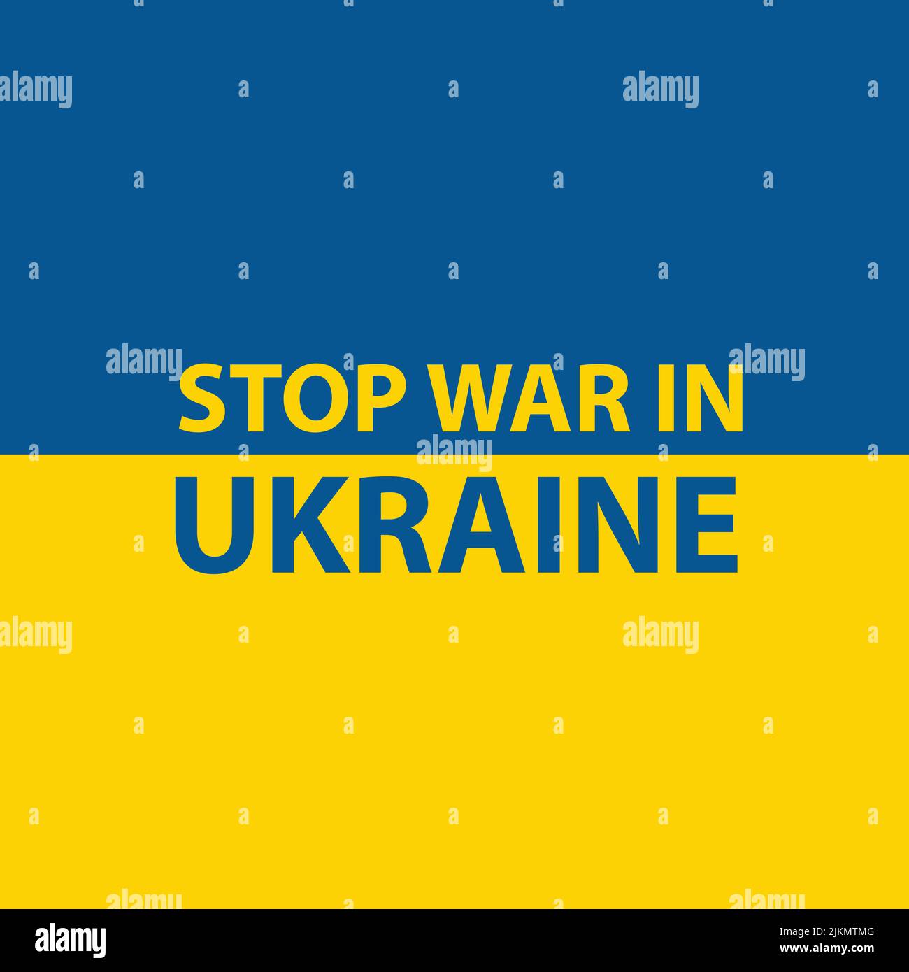 Stop war in Ucraina testo colore piatto Illustrazione Vettoriale