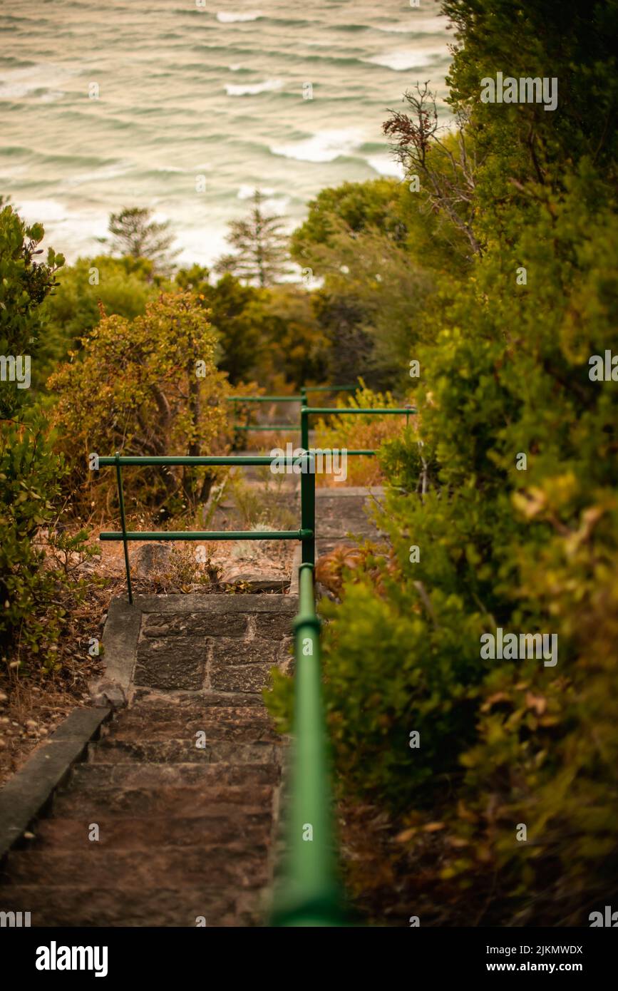 Uno scatto verticale di un bel paesaggio, st. James, Kalk Bay, Muizenberg, Città del Capo Foto Stock