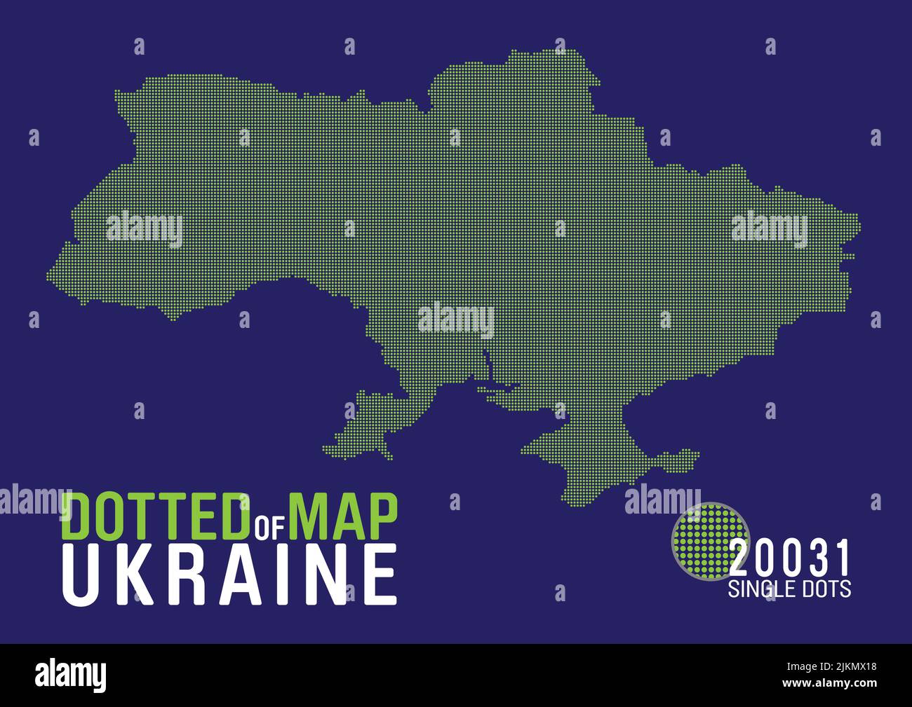 una mappa dettagliata e punteggiata dell'ucraina Illustrazione Vettoriale