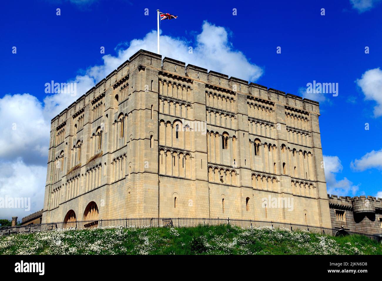 Castello di Norwich, castelli medievali, Keep, architettura normanna, Norwich, Norfolk Foto Stock