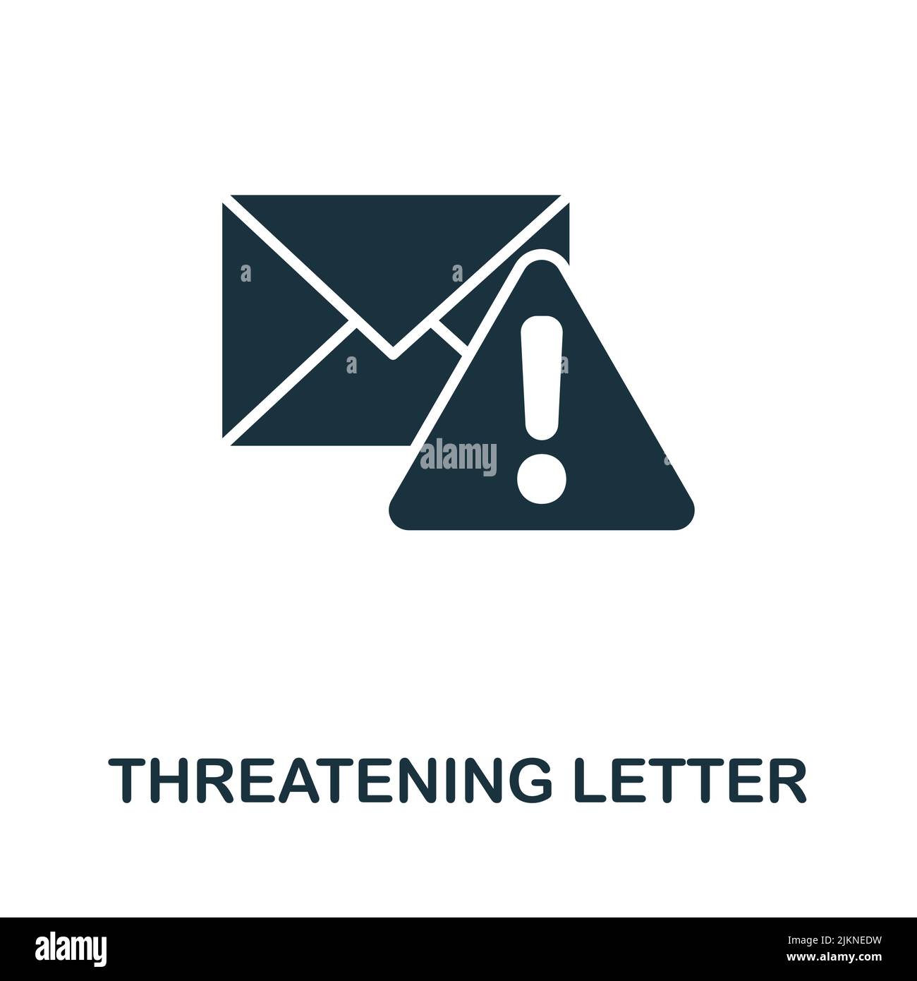 Icona lettera minacciosa. Icona di molestie monocromatica a linee semplici per modelli, web design e infografiche Illustrazione Vettoriale