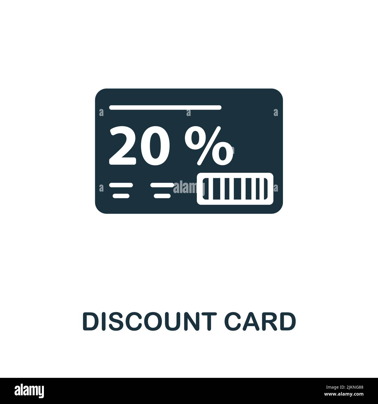 Icona carta sconto. Icona del negozio online monocromatico a linea semplice per modelli, web design e infografiche Illustrazione Vettoriale