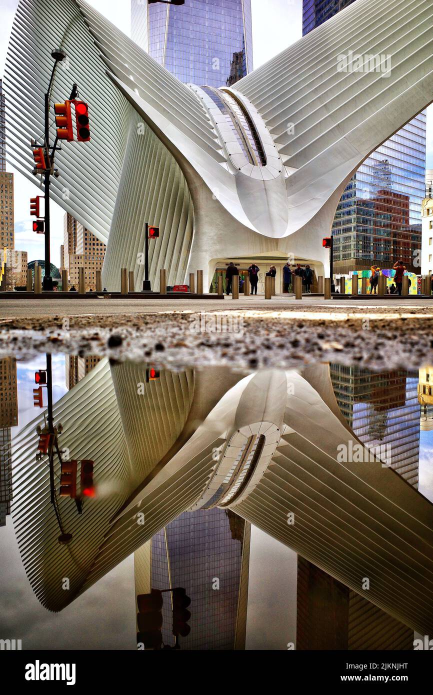 Un primo piano del nuovo World Trade Center a New York City Foto Stock