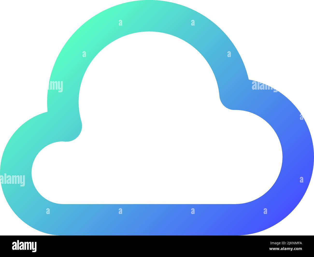 Icona dell'interfaccia utente lineare gradiente perfetto pixel cloud computing Illustrazione Vettoriale