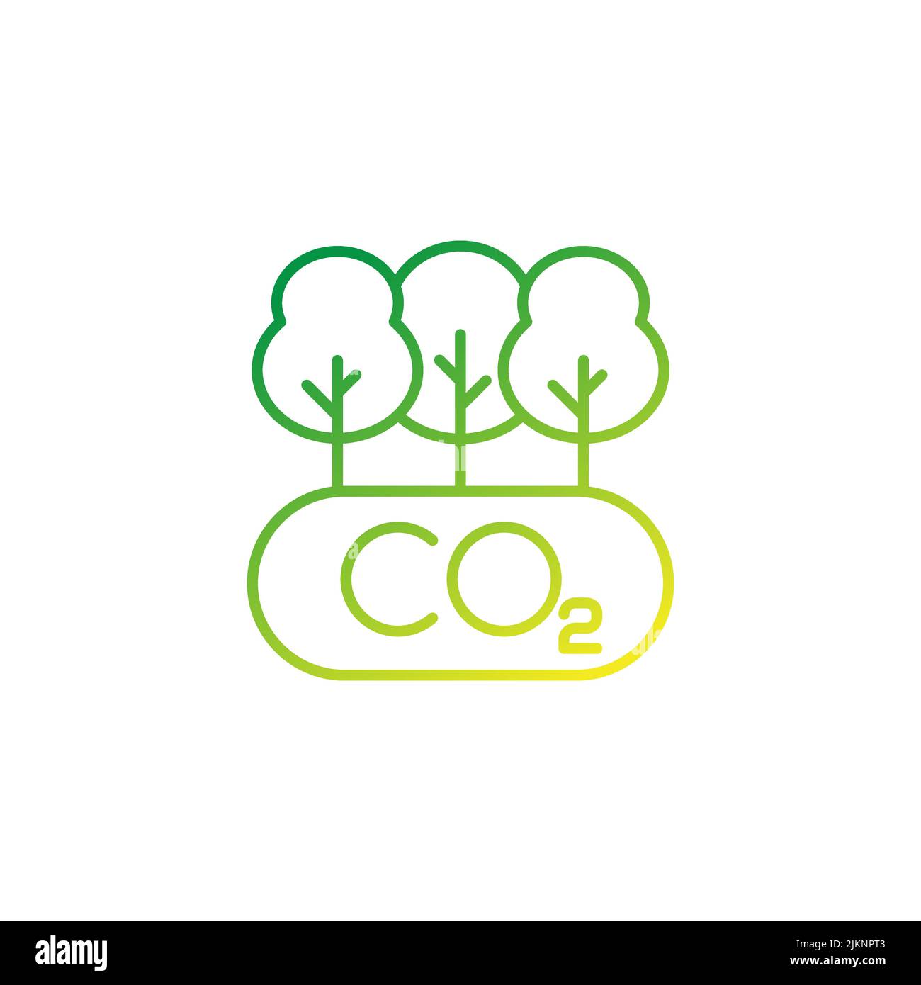 icona della linea di gas a co2 atomi di carbonio e riduzione Illustrazione Vettoriale