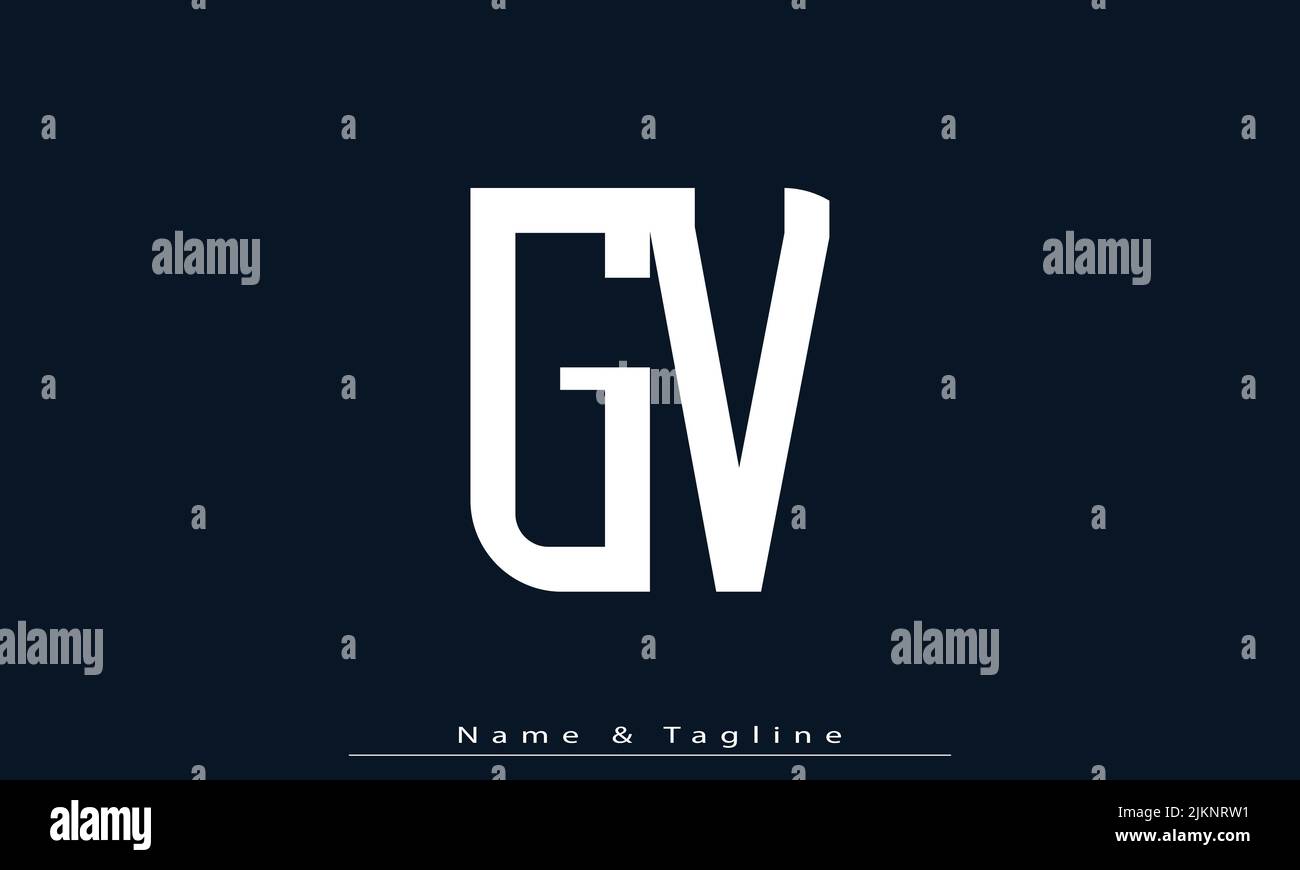 Lettere alfabetiche iniziali logo monogramma GV , VG Illustrazione Vettoriale