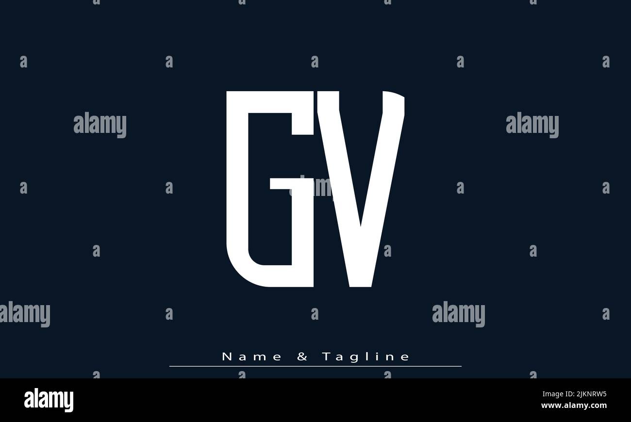 Lettere alfabetiche iniziali logo monogramma GV , VG Illustrazione Vettoriale