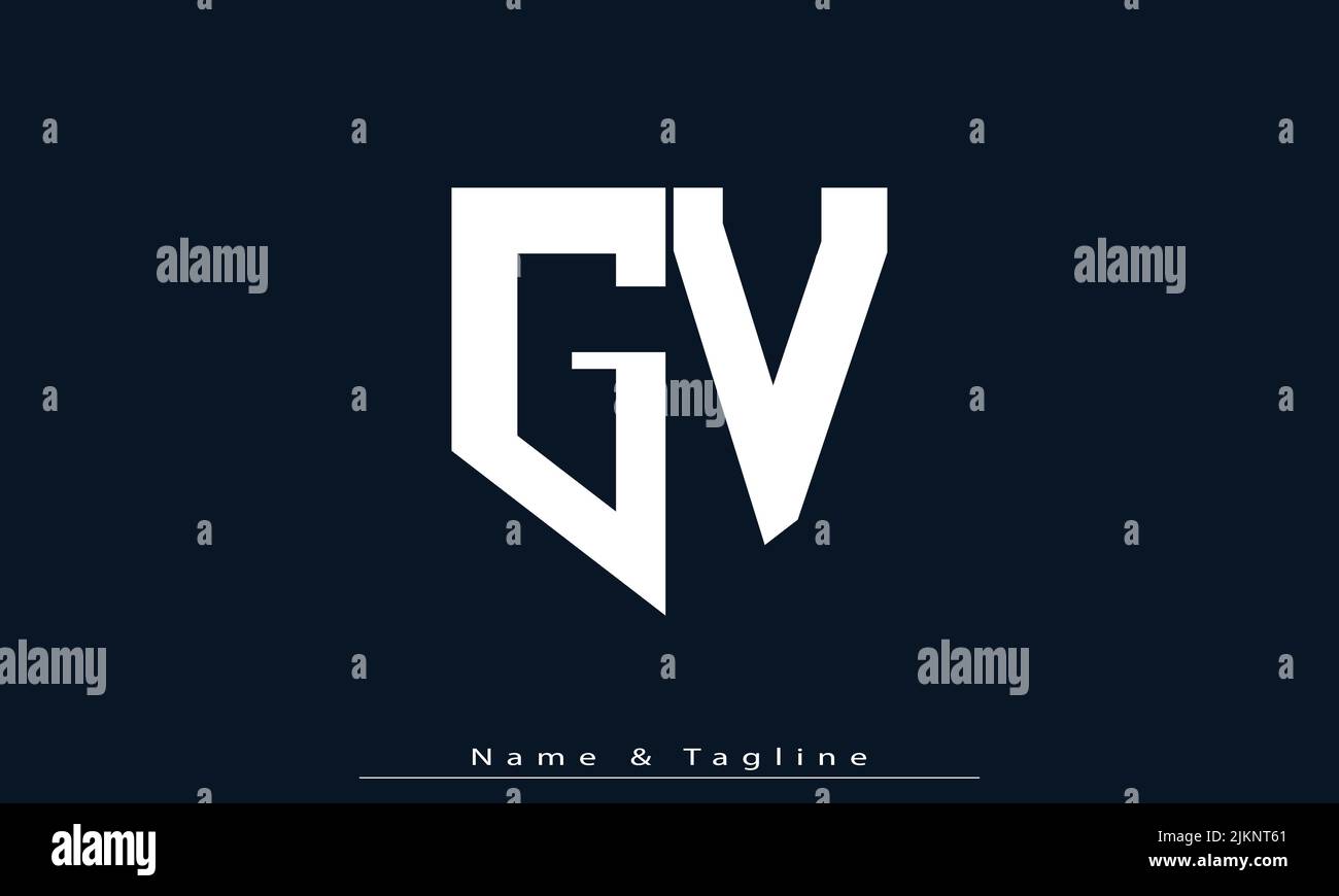 Lettere alfabetiche iniziali logo monogramma GV , VG Illustrazione Vettoriale
