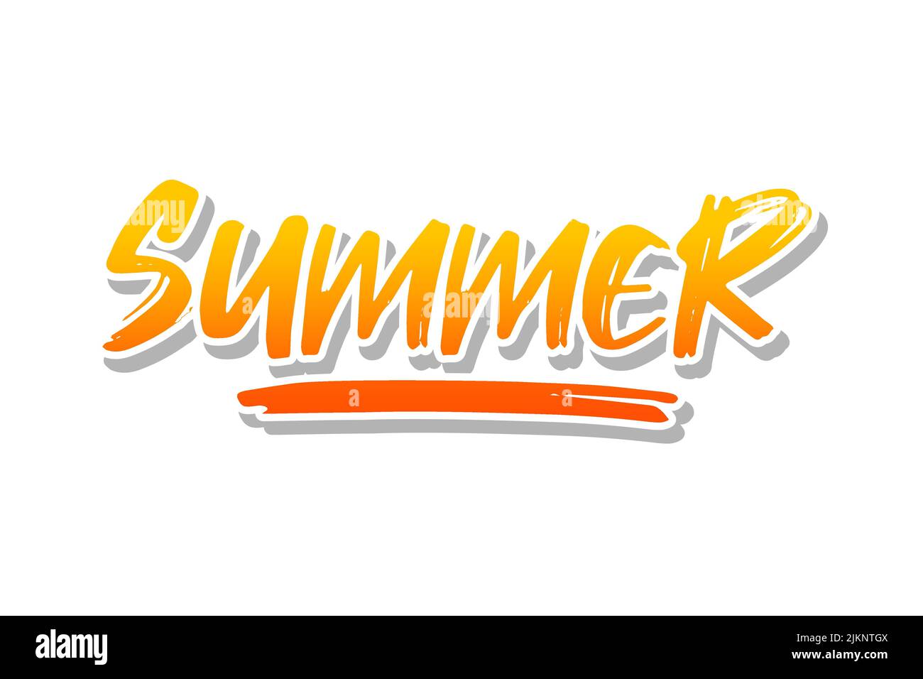 Illustrazione Vector : Summer Typography Lettering Abstract Brush Style Design Illustrazione Vettoriale