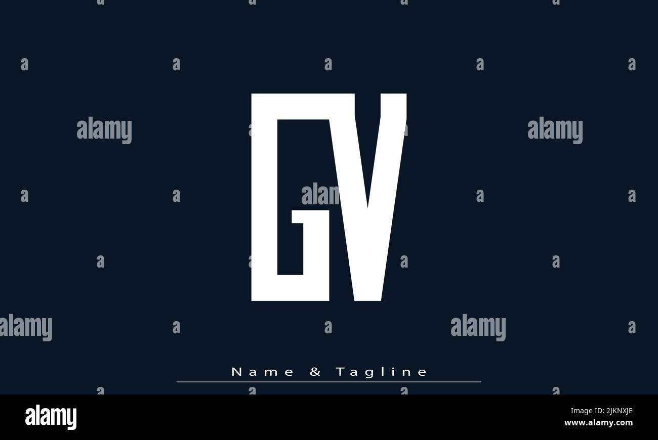 Lettere alfabetiche iniziali logo monogramma GV , VG Illustrazione Vettoriale