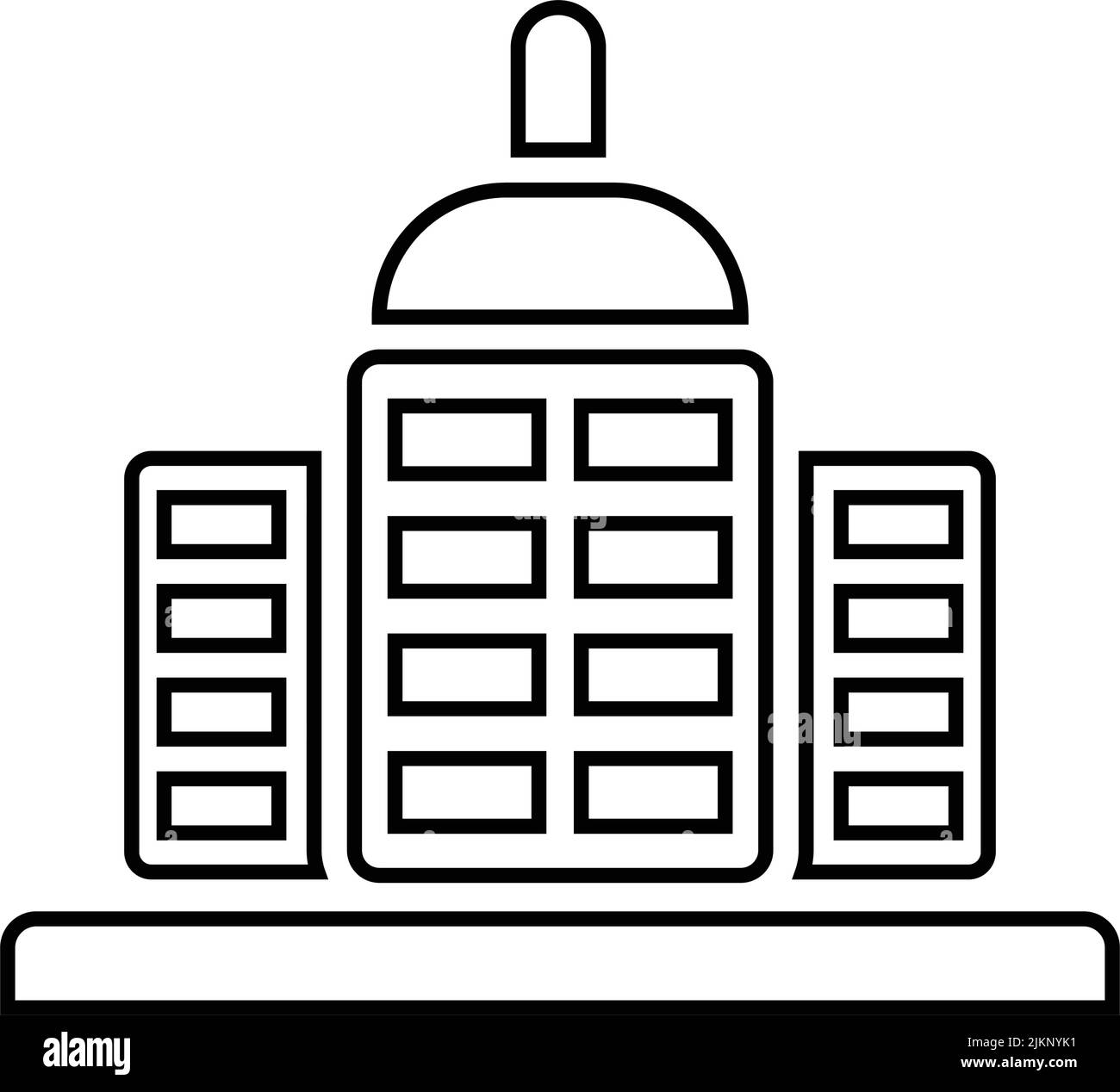 Edilizia, casa, hotel icona - uso per scopi commerciali, stampa, web o qualsiasi tipo di progetto. File EPS vettoriale. Illustrazione Vettoriale