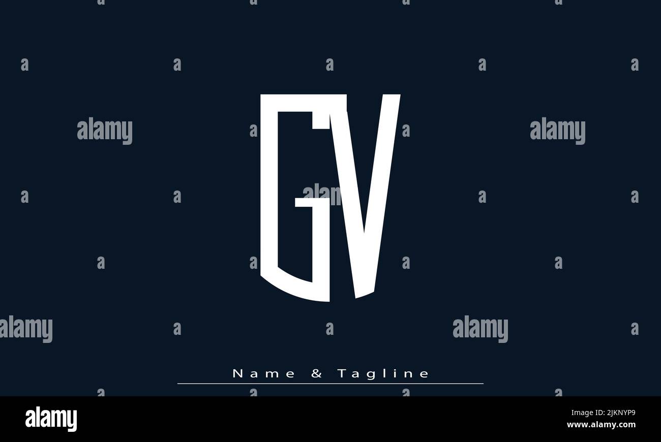 Lettere alfabetiche iniziali logo monogramma GV , VG Illustrazione Vettoriale