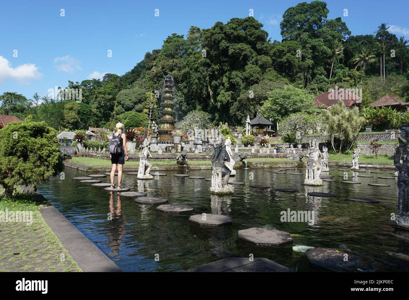 Tempio di Tirta Empul a Karangasem, Bali, Indonesia. Foto Stock