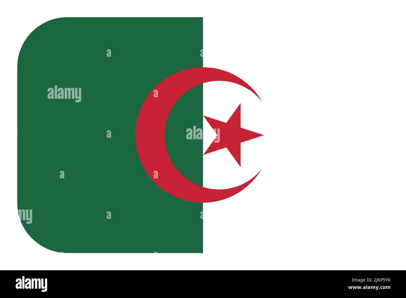 Bandiera dell'Algeria. Simbolo nazionale algerino in colori ufficiali. Icona modello. Sfondo vettoriale astratto Illustrazione Vettoriale