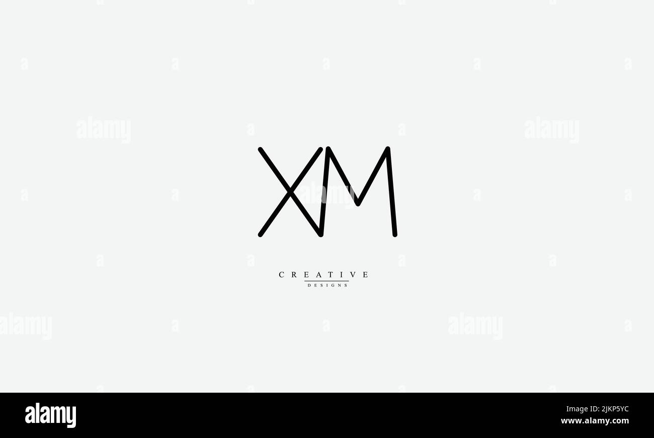 Lettere maiuscole iniziali logo monogramma XM MX X M. Illustrazione Vettoriale