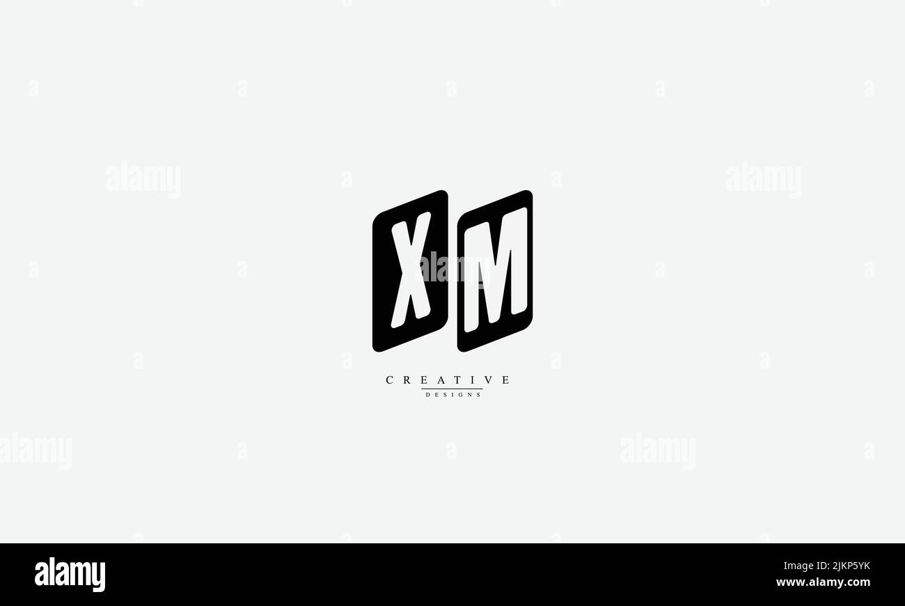 Lettere maiuscole iniziali logo monogramma XM MX X M. Illustrazione Vettoriale